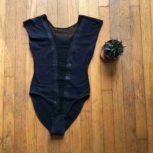 American Apparel mesh bodysuit black size small
